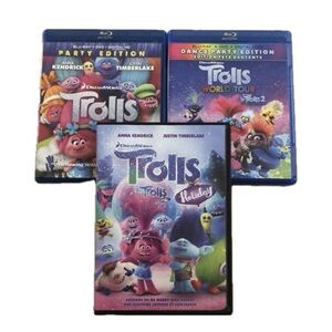 🌸3 for 2🌸 Trolls Movies on Blu-ray and DVD | Set of 3 | Justin Timberlake